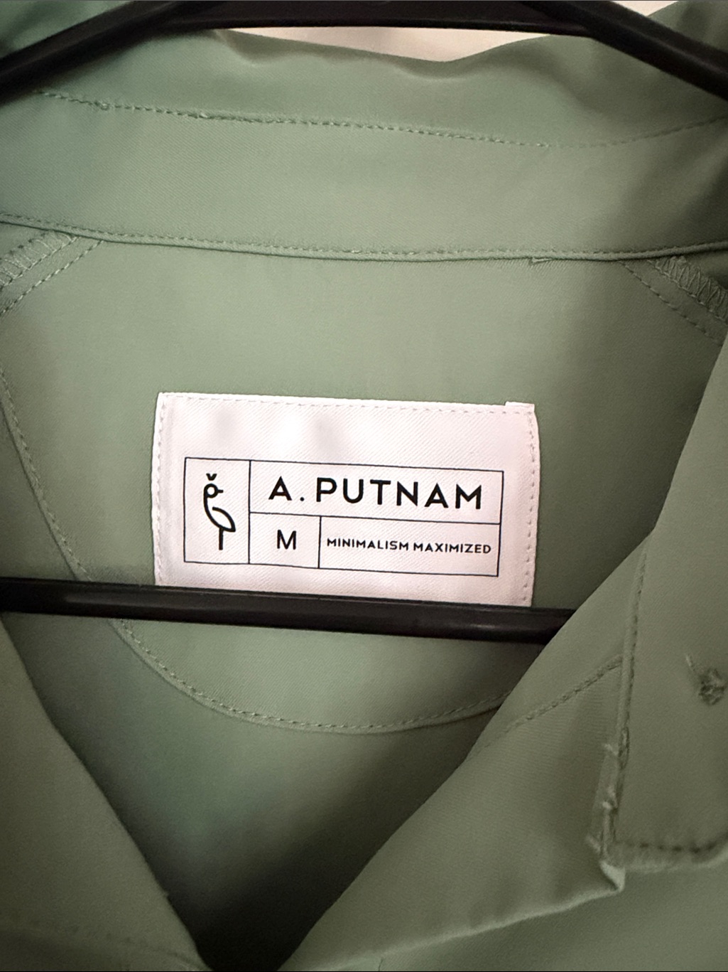 Nwt | A. Putnam Raglan Button Up Shirt Top In Chive Green Size Medium M $198 — image 6 of 8